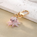 Mini Glass Octopus Clip Keychains in Five Mixed Colors view 4