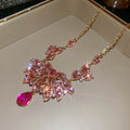 Gold Crystal Teardrop Bib Necklaces And Drop Earrings view 11