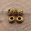 Dotted Flat Round Spacer Beads in Two Antique Finishes view 4