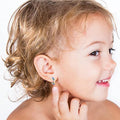 Silver Tone Huggie Earrings With Multicolor Enamel Flowers view 4
