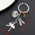Antique Silver Ballet Dancer and Slippers Metal Keychain view 6