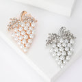Pearl Grape Cluster Brooch In Gold And Silver Tones view 1