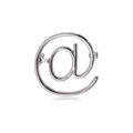 At Symbol Brooch in Gold or Silver Tone Open Line Design view 1
