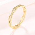 Silver and Gold Tone Oval Paperclip Chain Link Band Rings view 3