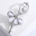 Crystal Ballerina Brooch in Gold or Silver Tone Finish view 3