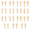 Crystal Cross Drop Hoop Earrings in Fifteen Gold Tone Styles view 5