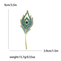 Jeweled Peacock Feather Brooch in Three Colors Jacket and Scarf Accessory view 6