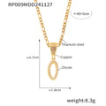Gold Script Letter Zircon Pendant Necklaces A to Z view 6