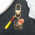 Football Love and Mixed Sports Metal Clasp Keychain Set view 2