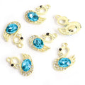Faceted Crystal Swan Metal Pendant Charms in 14 Color Styles view 9