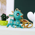 Jeweled Running Flower Fawn Keychains in Three Colors and Loop Styles view 9