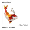 Enamel Whale Brooch with Crystal Spray In 4 Color Variants view 7