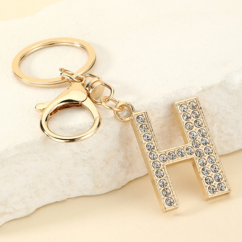 Fashion 26 Letter Metal Keychain Initial Bag Charm Personalized Accessory