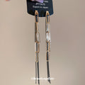 Long Link and Fine Chain Tassel Stud Earrings Jewelry view 2