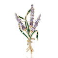 Three Stem Wheat Crystal Brooch in Three Colorways view 1
