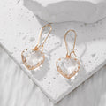 Medium Heart Faceted Glass Dangle Earrings Gold Hooks 4 Colors view 9