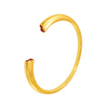 Open Cuff Bracelet With Heart Ends In Gold And Steel Tone view 5