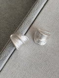 Brushed Layered C Stud Earrings In Gold And Silver view 7