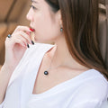 Silver Tone Dark Peacock Pearl Pendant Necklace Chain view 3