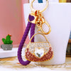 Purple-Braided Purple-Heart-Handbag