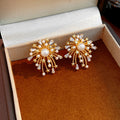 Firework Stud Earrings in Red Gold and Silver Tone Designs view 9