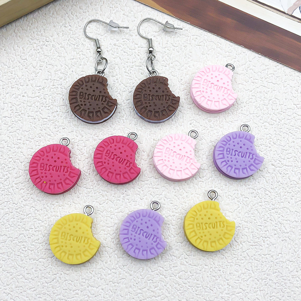 Resin Simulation Oreo Cookie Charm Pendant for DIY Necklace Bracelet Keychain