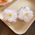 Mini Fabric Flower Claw Hair Clips Blue Pink White view 7