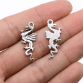 Double-Sided Flying Dragon Metal Charm in Two Antique Finishes view 1