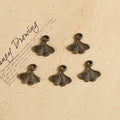 Double-Sided Ginkgo Leaf Alloy Charm Pendant 13x12mm