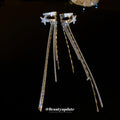 Silver Tone Crystal Star Ear Cuffs With Chain Tassels view 4