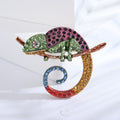 Multicolor Crystal Chameleon Brooch in Four Color Variations view 6