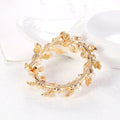 Gold Tone Floral Wreath Wreath Pearl Look Metal Brooch Pin view 4