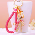 High Heel Cat Keychains in Pink Blue and Purple with Braided Loops view 3