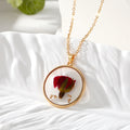 Gold Tone Pressed Flower Resin Necklace and Earring Options view 4