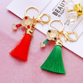 Ruyi Tassel Keychains in Red Green and Assorted Color Options view 1
