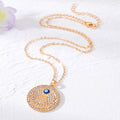 Gold Tone Crystal Egyptian and Hamsa Evil Eye Pendant Necklaces view 4
