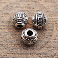 Antique Silver Detailed Round Jewelry Metal Spacer Bead view 2