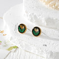 Black Resin Pressed Flower Stud Earrings in Thirteen Designs view 4