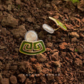 Green Enamel Spiral Cloud Motif Stud And Clip Earrings view 3