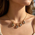 Gold Tone Chain And Five Detachable Geometric Pendant Components view 3