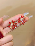 Firework Stud Earrings in Red Gold and Silver Tone Designs view 10
