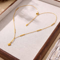 Gold Star Pendant Necklace With Bar Links And Rhinestone view 4