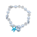 Pearl Shell Stretch Bracelet Turquoise Starfish Shell Charm view 5