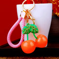 Jelly Double Cherry Keychains with Cord Sets and Loose Heart Loop Options view 2