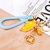 Sky-Blue-Braided Leaf-Coin