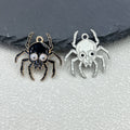 Halloween Skull Spider Charm Pendant Enamel Two Colors view 1