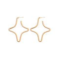 Open Star Outline Earrings in Gold Gunmetal and Silver Tones view 5