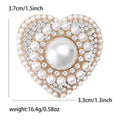 Crystal Heart Brooch With A Domed Pearl-Like Center Surrounded By Dense Crystals view 7