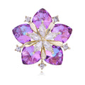 Camellia Crystal Four Designs Metal Brooch Pin for Jackets and Lapels view 1