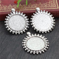 Sunburst Border Round Pendant Bezel Blank for Cabochon Craft view 4